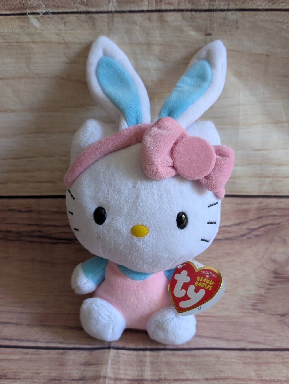 Hello Kitty Bunny Beanie Plush - Pink, White & Blue